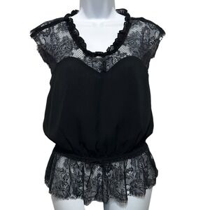 Y2K Express Women Top XS Silk Lace Retro Mystical Romantic Whimsigoth Fairy